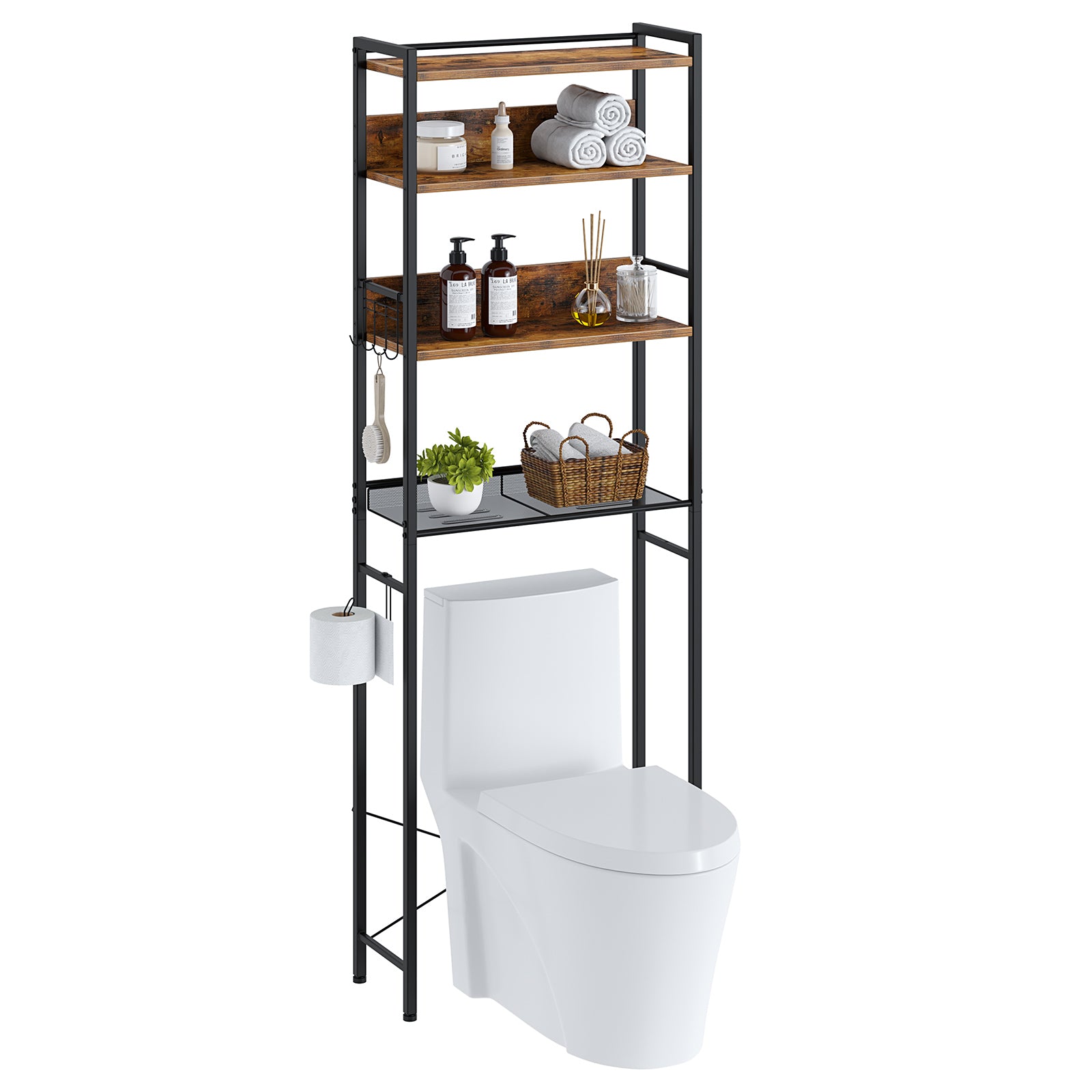 Bath rack multi-function telescopic rack toilet bath flat-panel