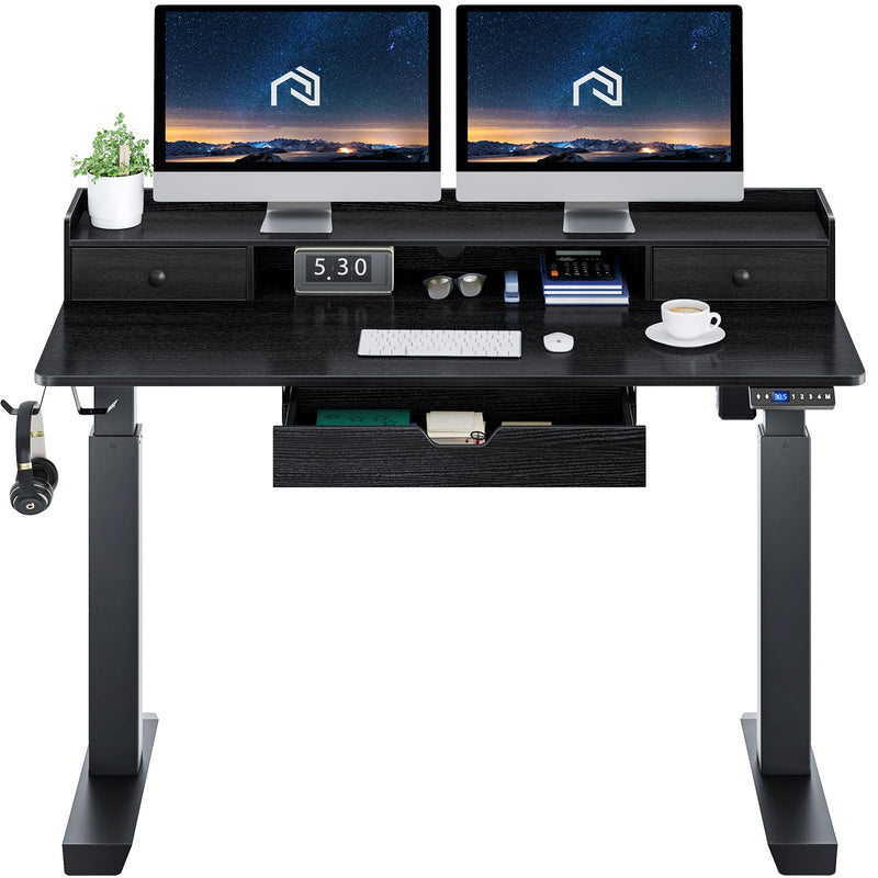 Vari- Standing Desk Adjustable Height (48 x30')- Electric Sit-Stand  Computer Desk for Work or Home Office- Dual Motor with Memory Presets-  Adjustable