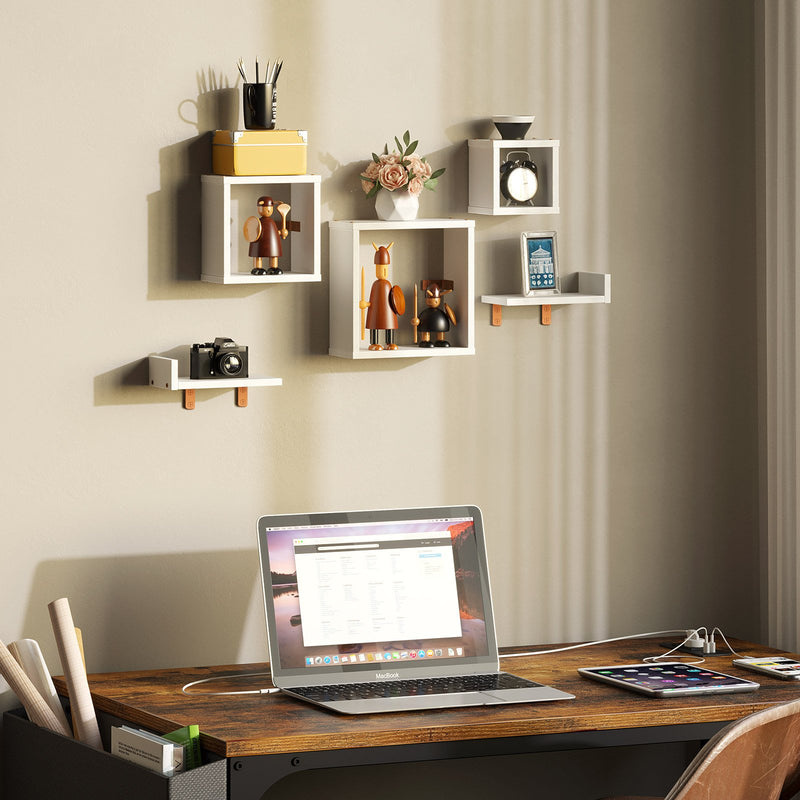 Cube Floating Shelves for Wall Storage, Open Square Bookcase Wall