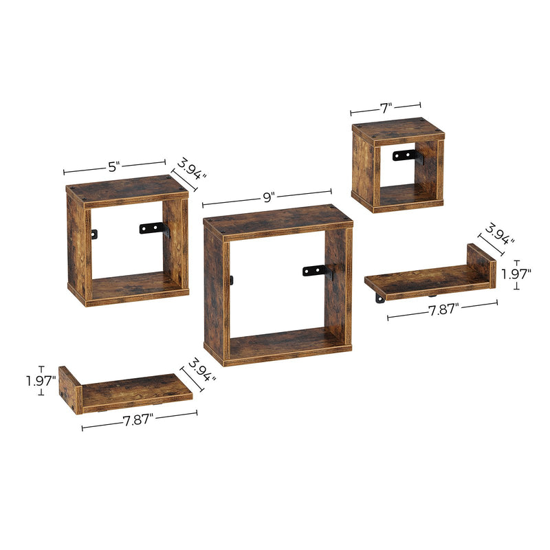 Open Cube Floating Shelves - Set of 2