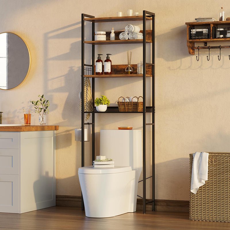 Metal Adjustable Bathroom Shelf Above Washer Expandable Storage